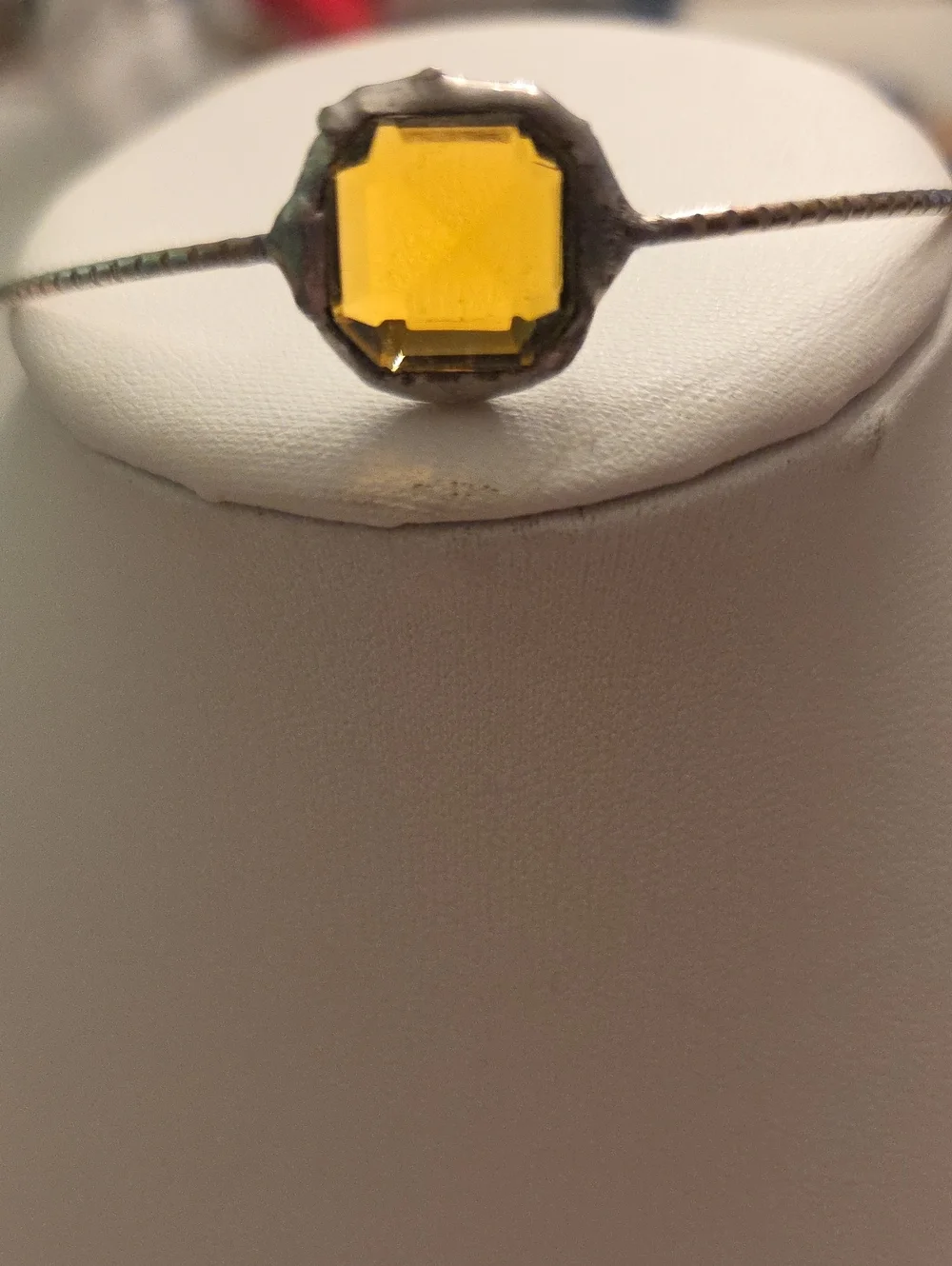 Handmade Citrine And Silver Bangle